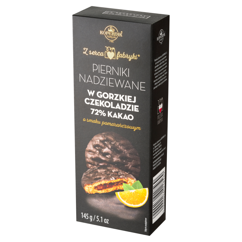 Pierniki w gorzkiej czekoladzie z nadzieniem o smaku pomarańczowym