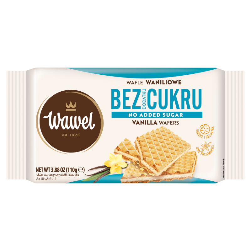 Wafle o smaku waniliowym bez dodatku cukru