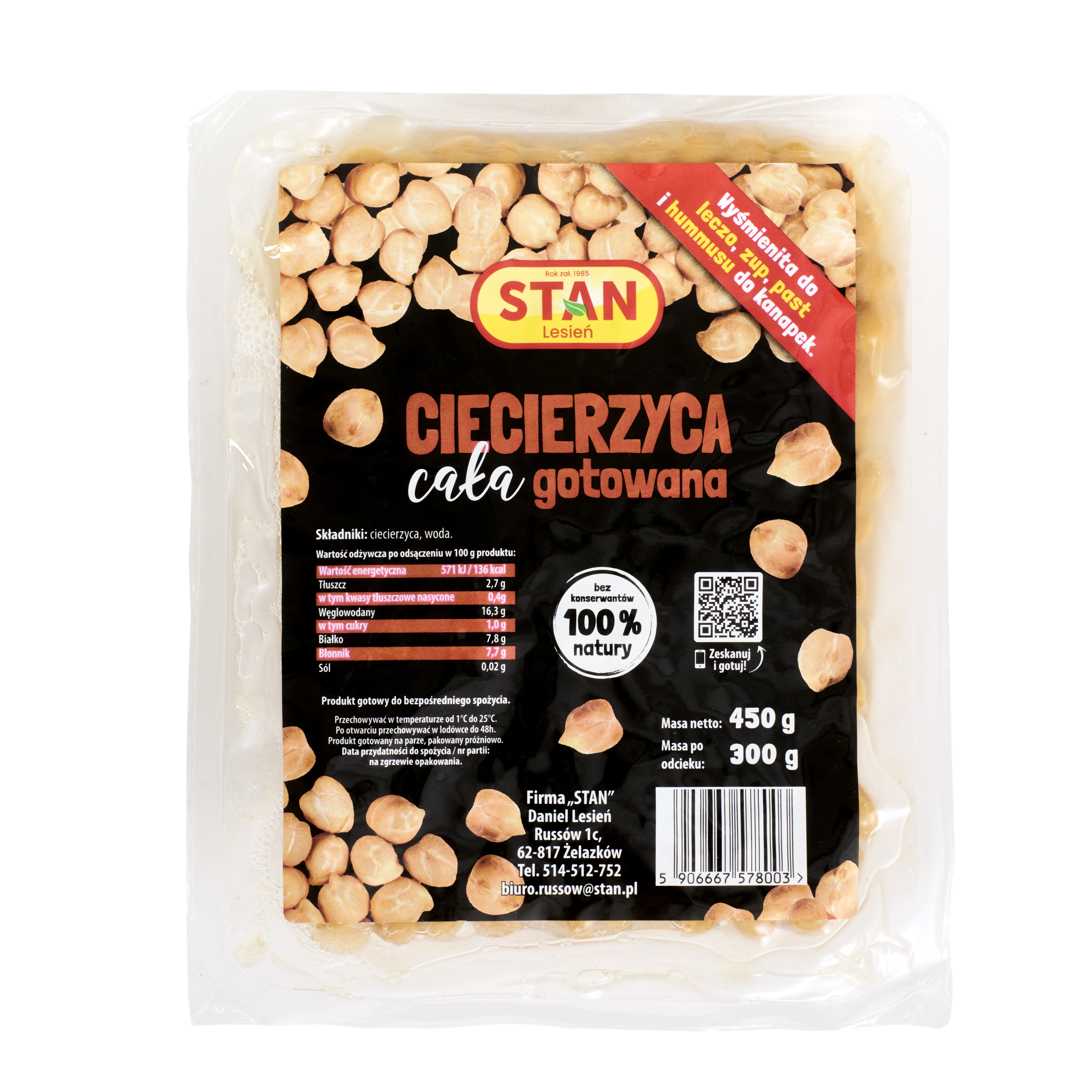 Ciecierzyca gotowana cała