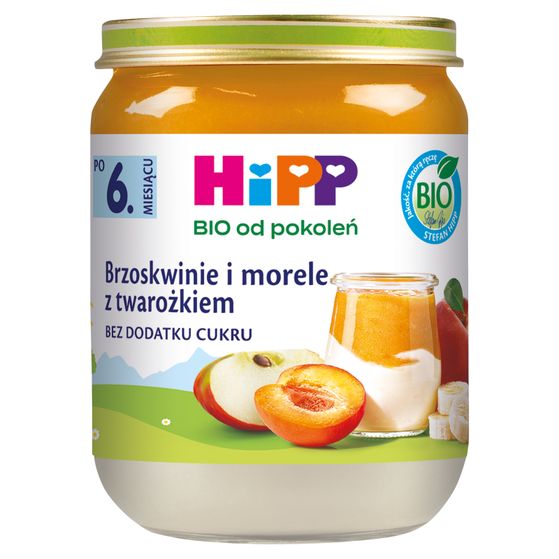 Brzoskwinie i morele z twarożkiem - po 6 miesiącu