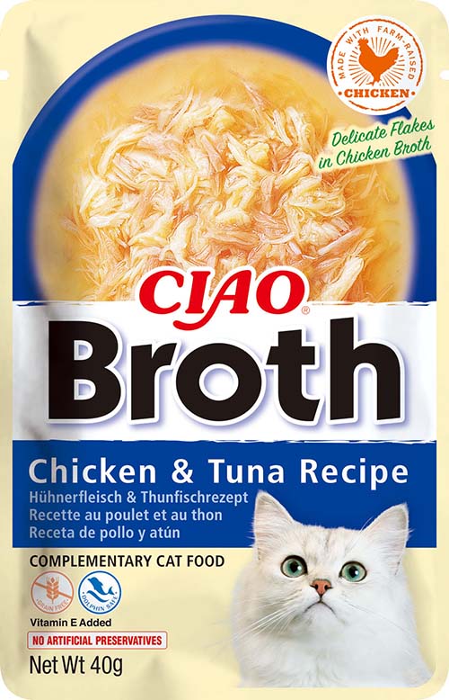 Broth Mokra karma dla kota kurczak i tuńczyk w rosole