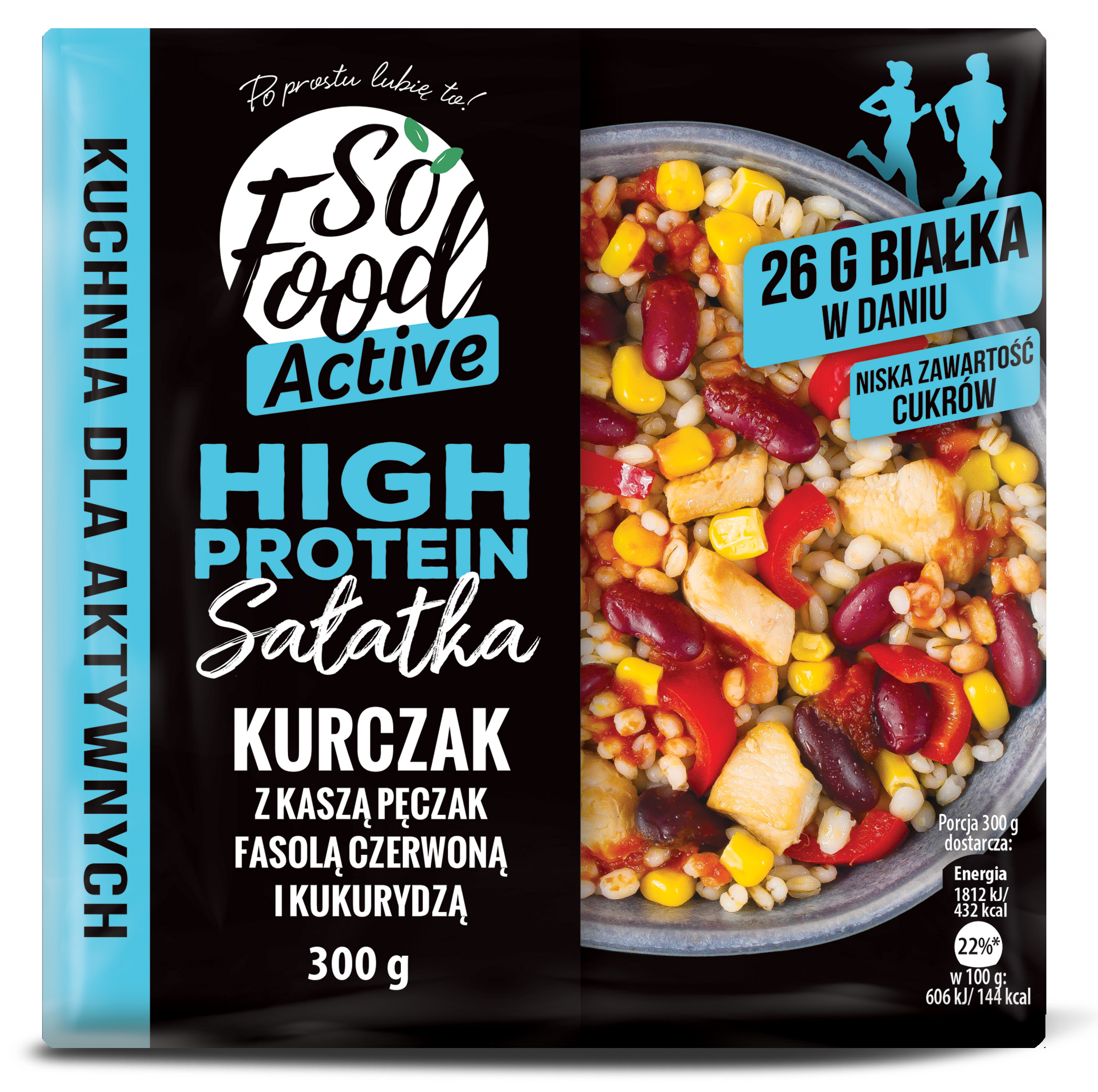 Sałatka HIGH PROTEIN - kurczak z kaszą pęczak fasolą czerwoną i kukurydzą