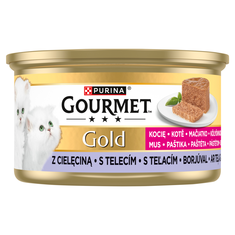 Mokry pokarm dla kociąt mus z cielęciną puszka