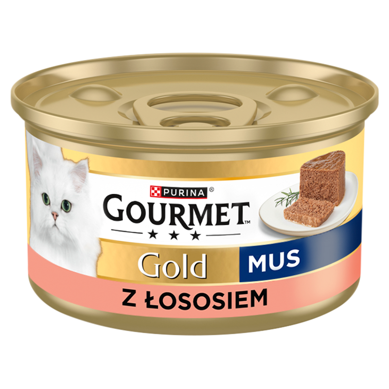 Mokry pokarm dla kotów mus z łososiem puszka