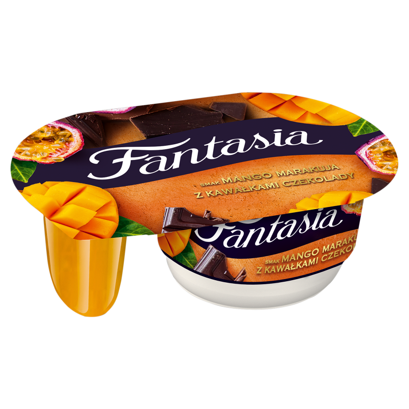 Jogurt kremowy mango-marakuja z kawałkami czekolady