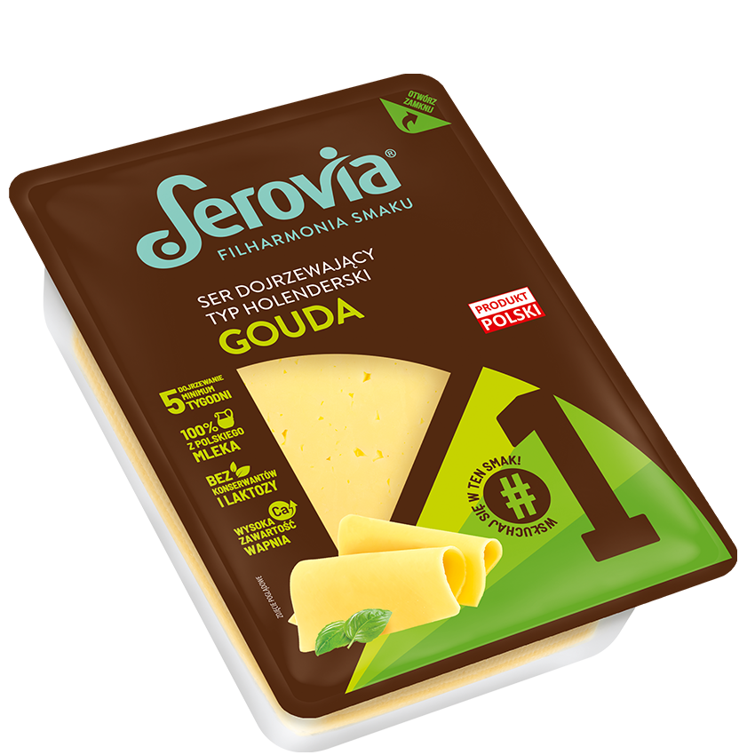 Gouda Ser żółty dojrzewający typ holenderski (plastry)