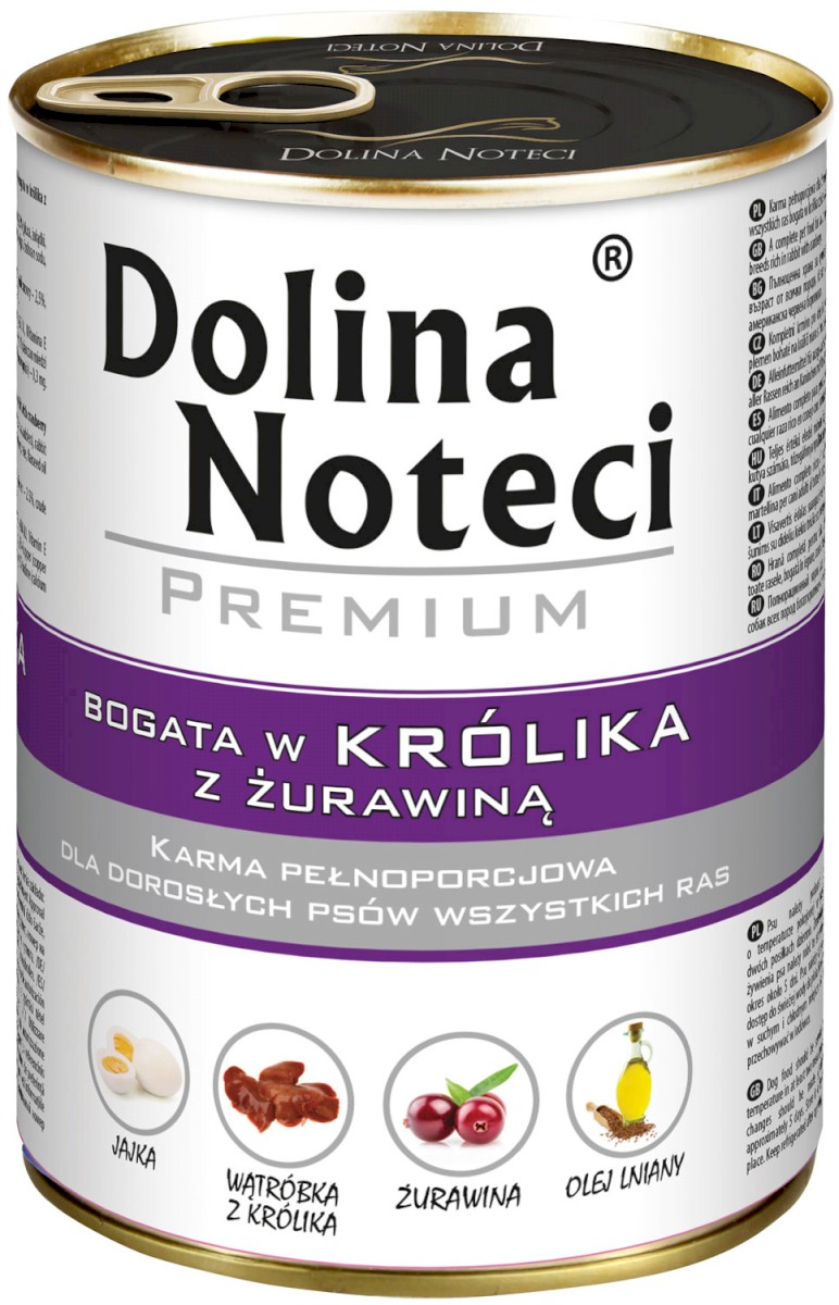 Mokry pokarm dla dorosłych psów wszystkich ras z królikiem i żurawiną puszka