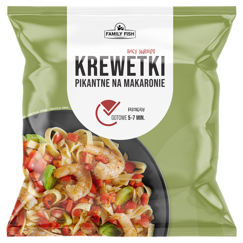 Pikantne krewetki na makaronie