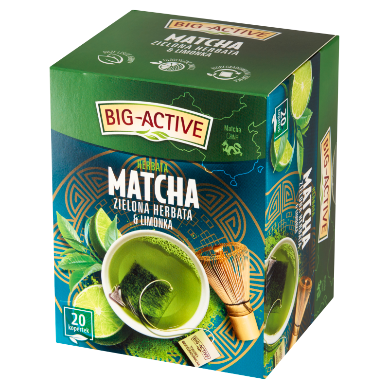 Herbata Matcha zielona herbata i limonka 20 torebek (w kopertach)