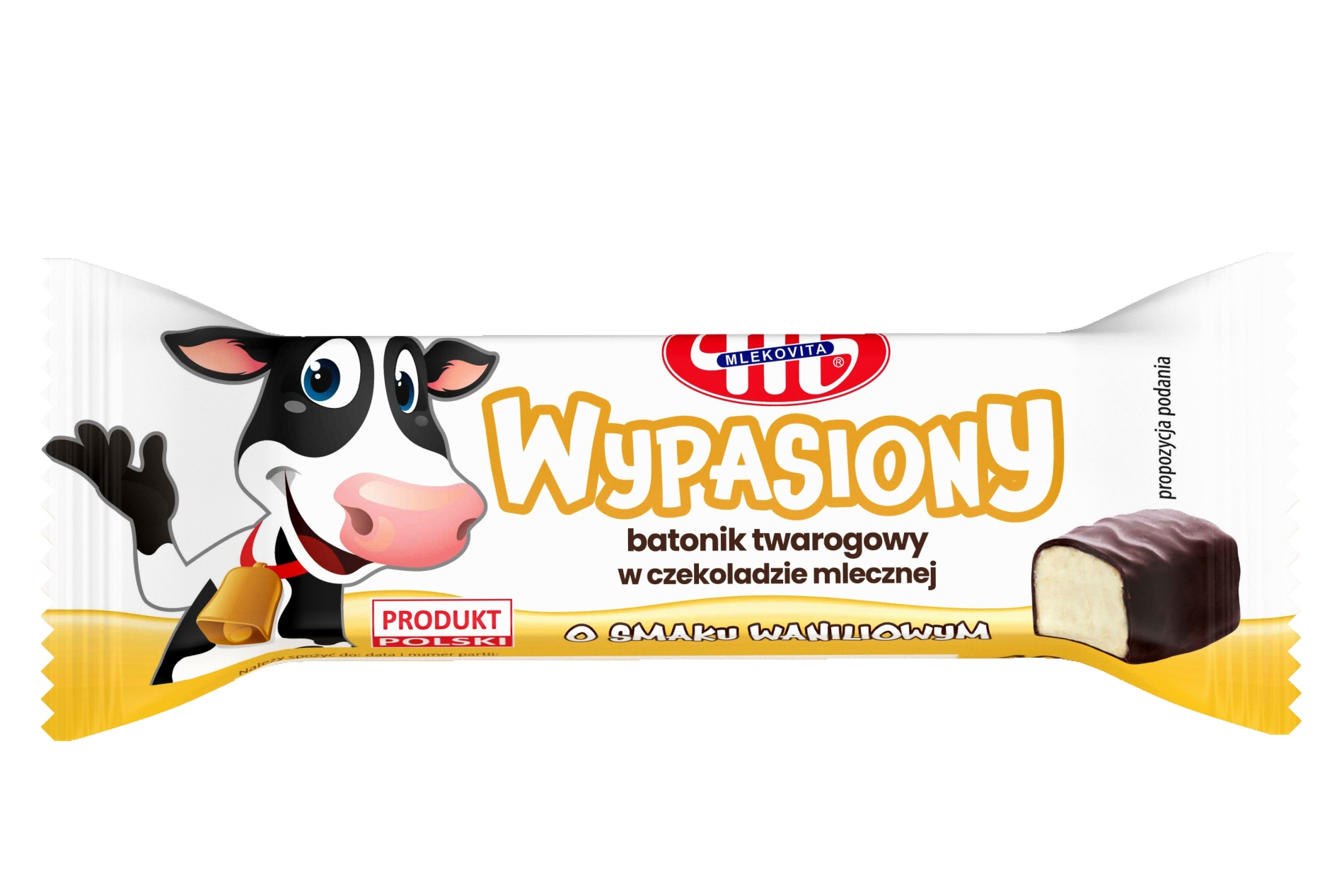 Batonik twarogowy waniliowy w czekoladzie mlecznej