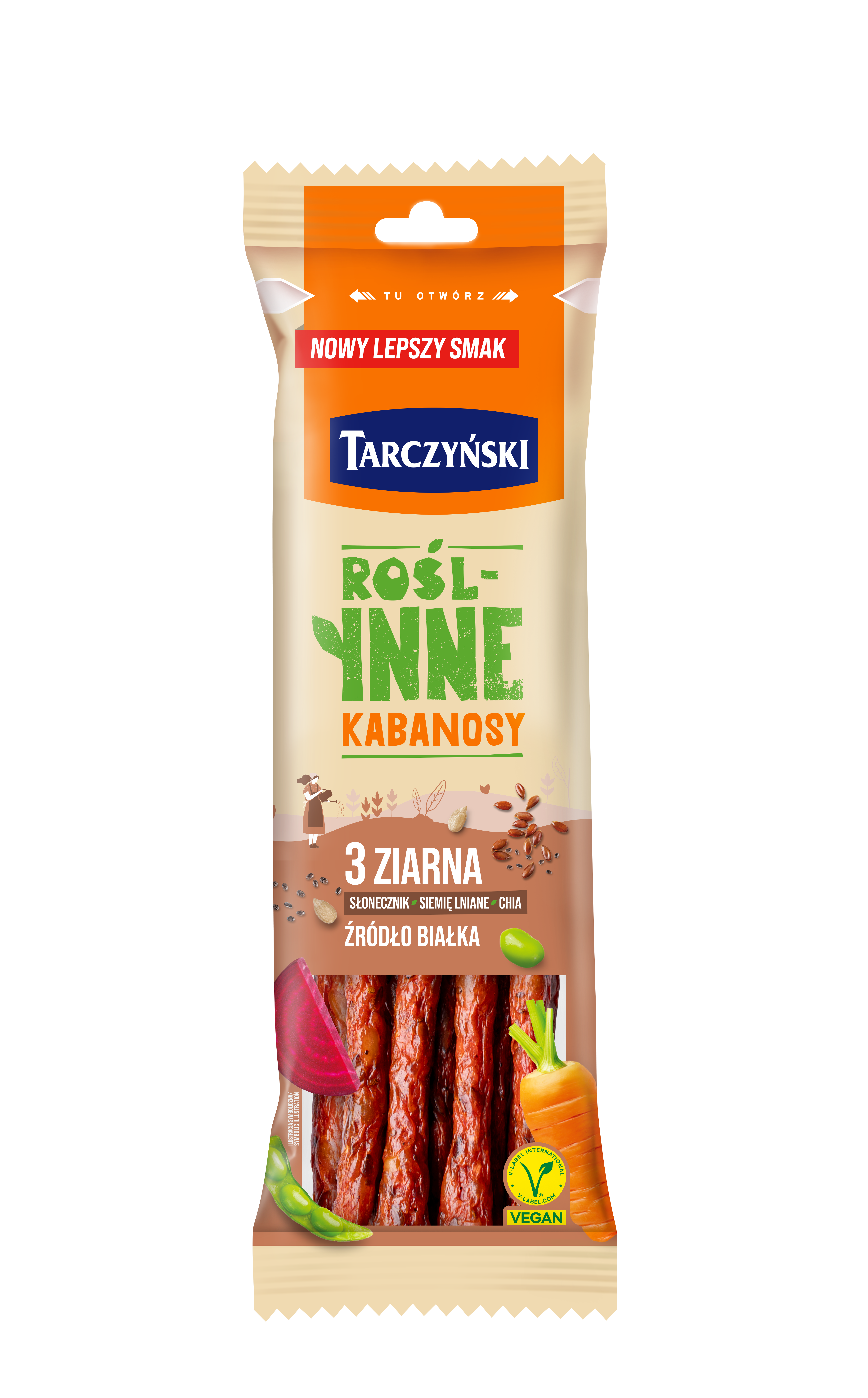 Roślinne kabanosy 3 ziarna