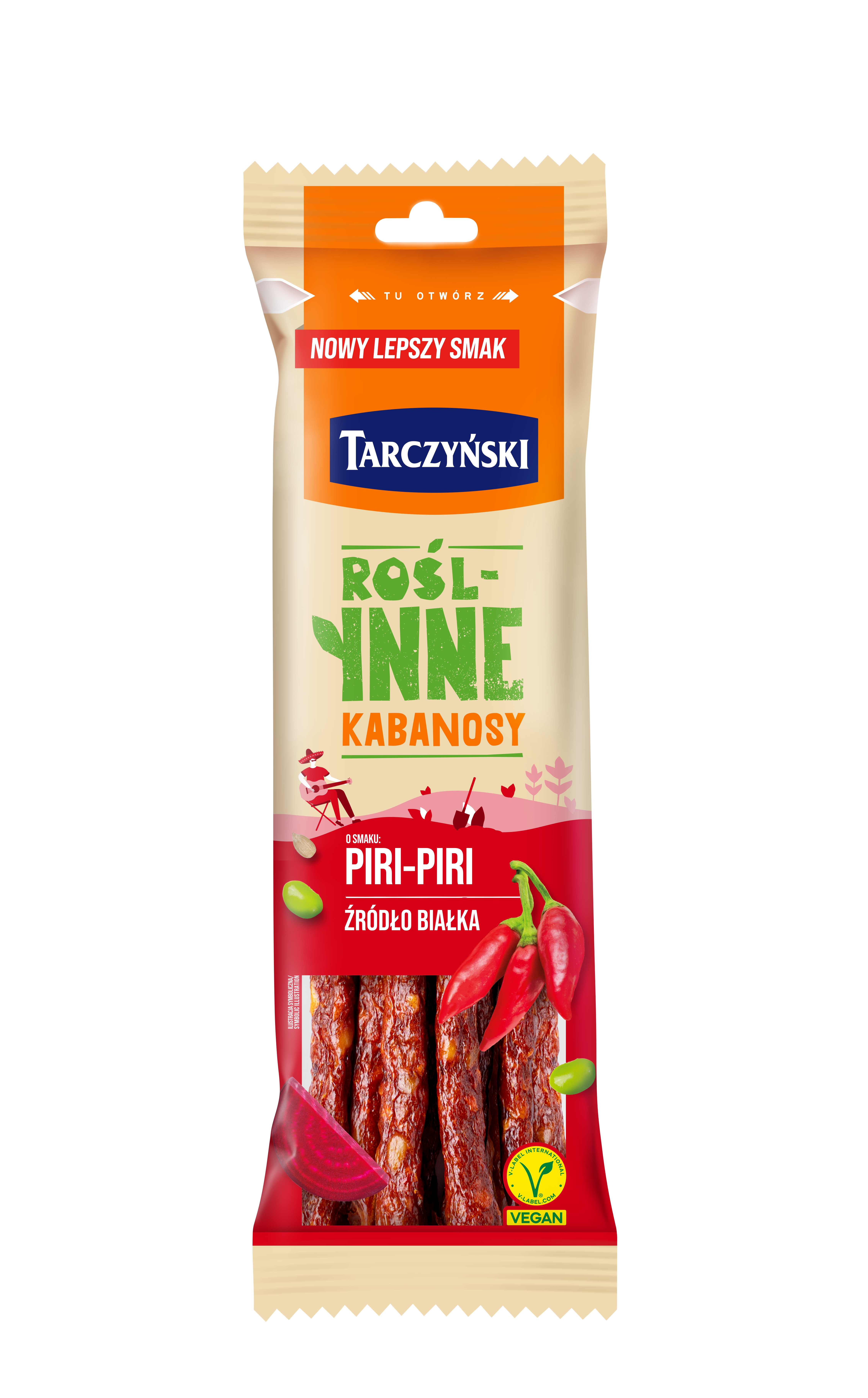 Roślinne kabanosy piri-piri