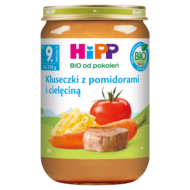 Kluseczki z pomidorami i cielęciną po 9 miesiącu