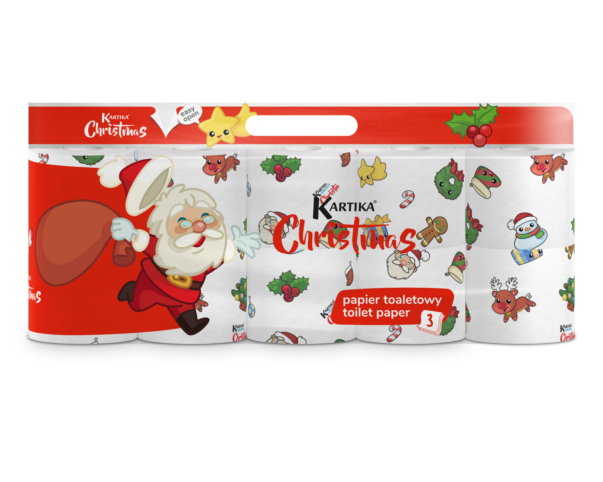 Papier toaletowy Christmas 3 warstwowy 10 rolek BN