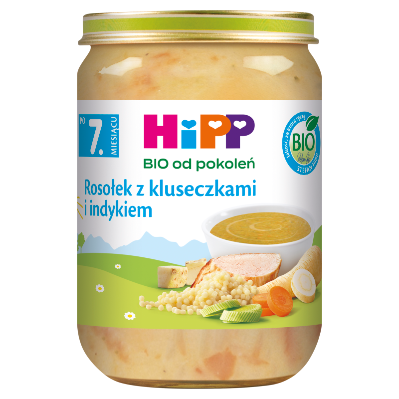 Rosołek z kluseczkami i indykiem, po 7 miesiącu