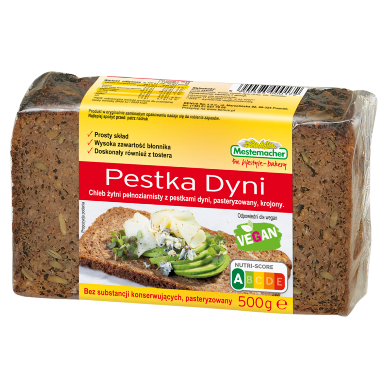 Chleb żytni z pestką dyni