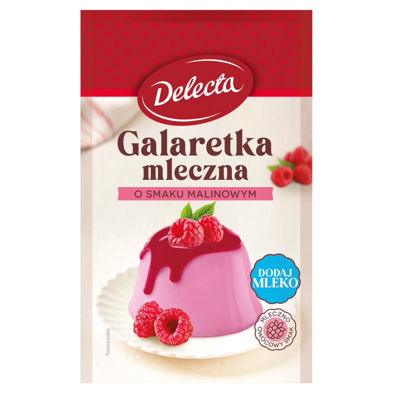 Galaretka mleczna o smaku malin