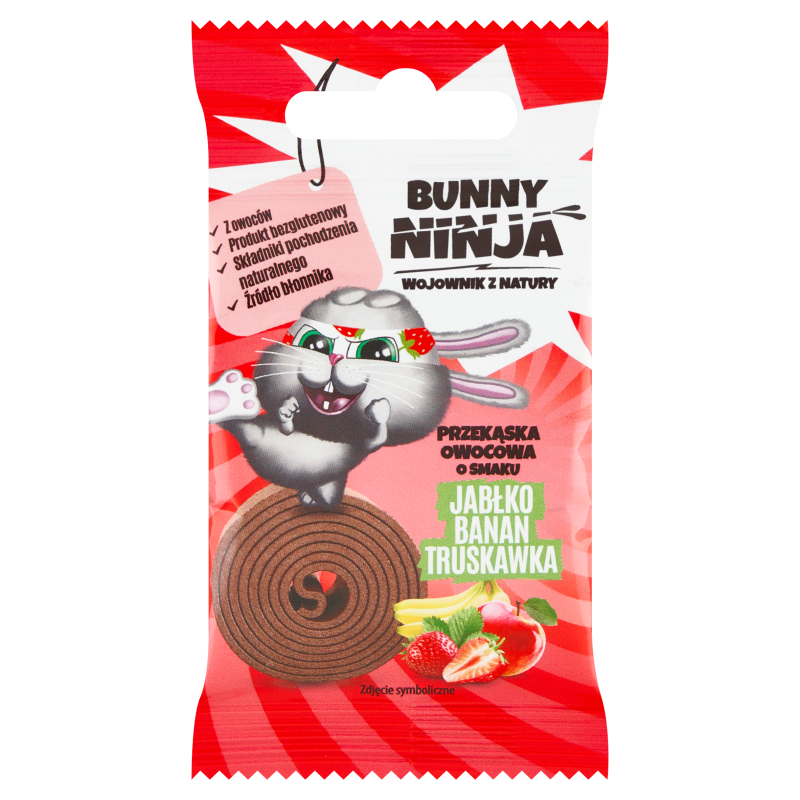 Przekąska owocowa o smaku jabłko-banan-truskawka bezglutenowa