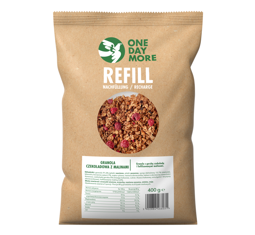 Granola czekoladowa z malinami