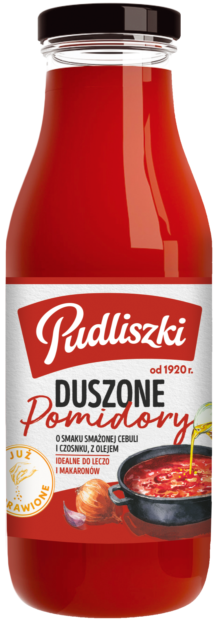 Duszone pomidory o sm. smażonej cebuli i czosnku