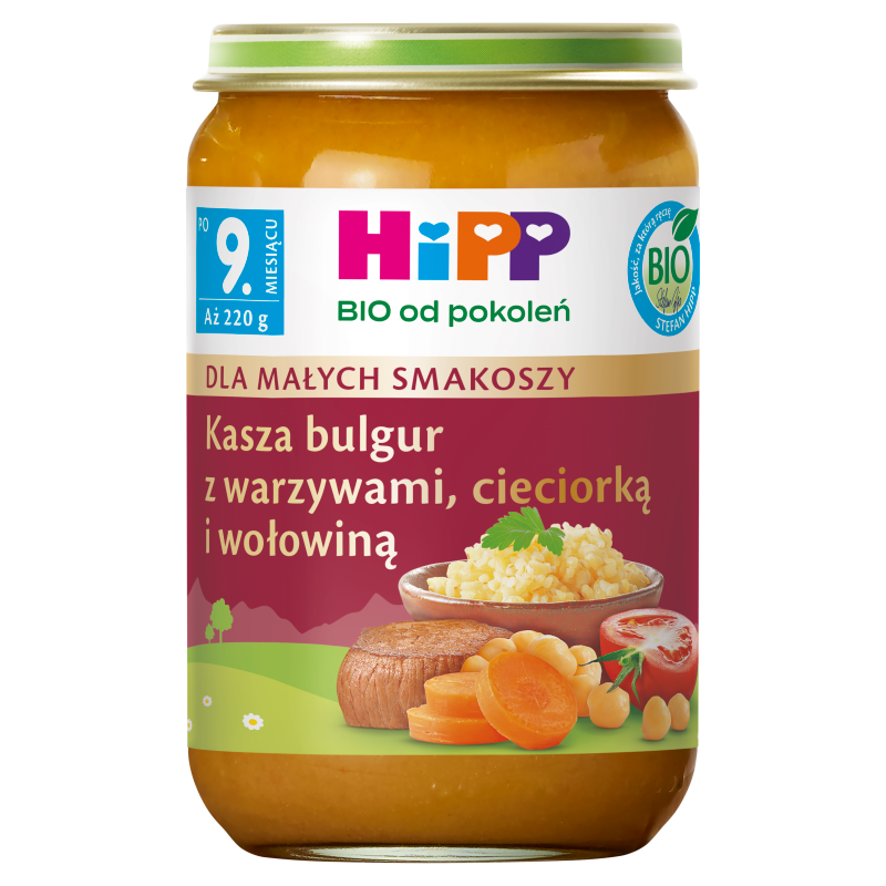 Kasza bulgur z warzywami, cieciorką i wołowiną, po 11 miesiącu