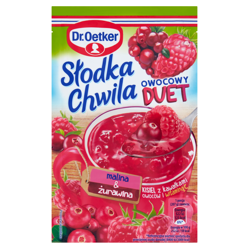 Kisiel o smaku malina-żurawina