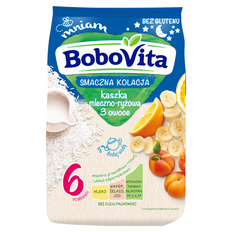 Kaszka mleczno-ryżowa o smaku wieloowocowym bezglutenowa - po 9 miesiącu