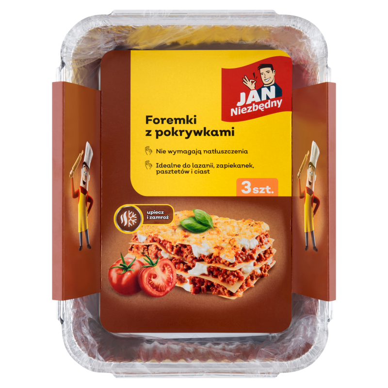 Foremka aluminiowa do pieczenia i zamrażania z przykrywką 3 szt.