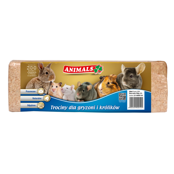 ANIMALS Trociny prasowane - ściółka dla gryzoni