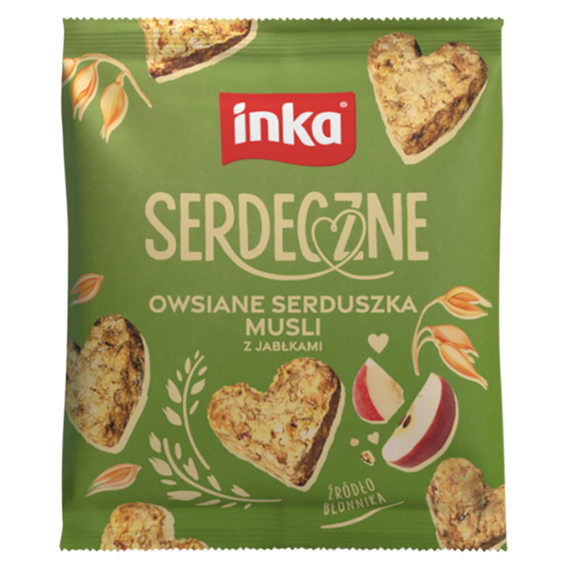 Owsiane serduszka musli z jabłkami