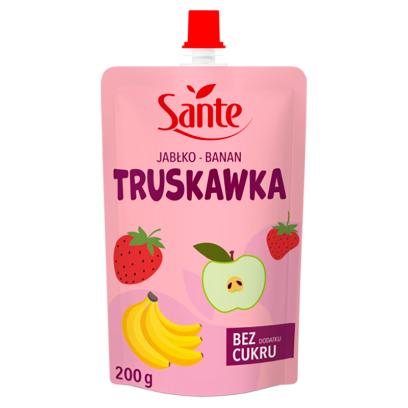 Mus jabłkowo-bananowo-truskawkowy (bez dodatku cukru)