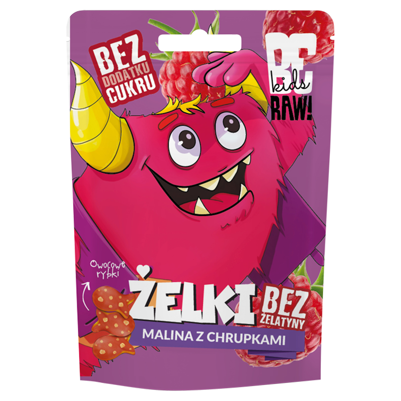 Żelki malina z chrupkami
