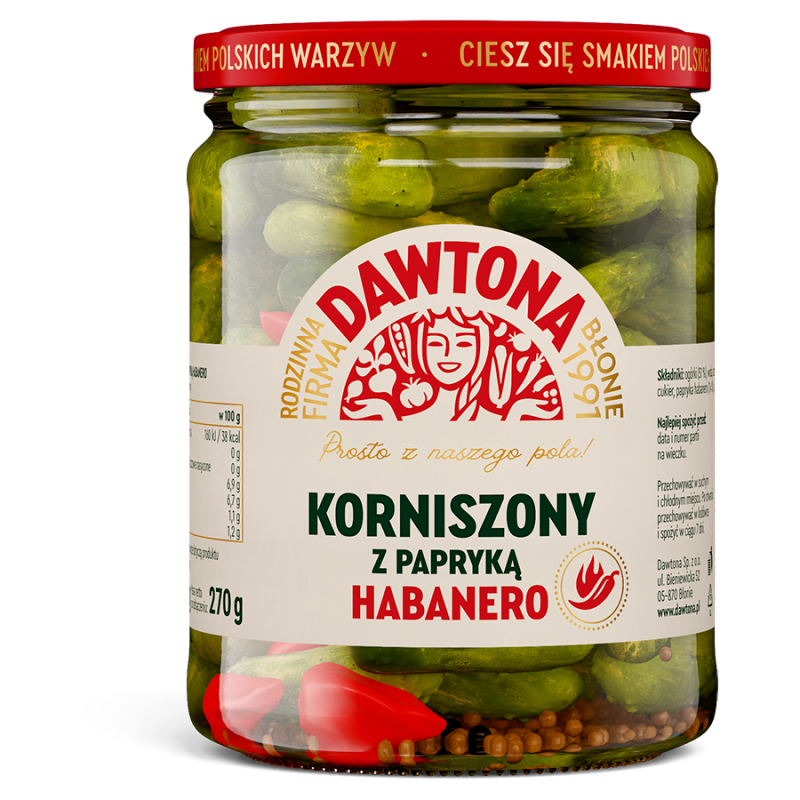 Ogórki korniszony z papryką habanero