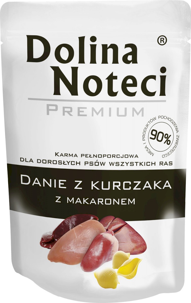 Mokry pokarm dla dorosłych psów wszystkich z kurczakiem i makaronem saszetka