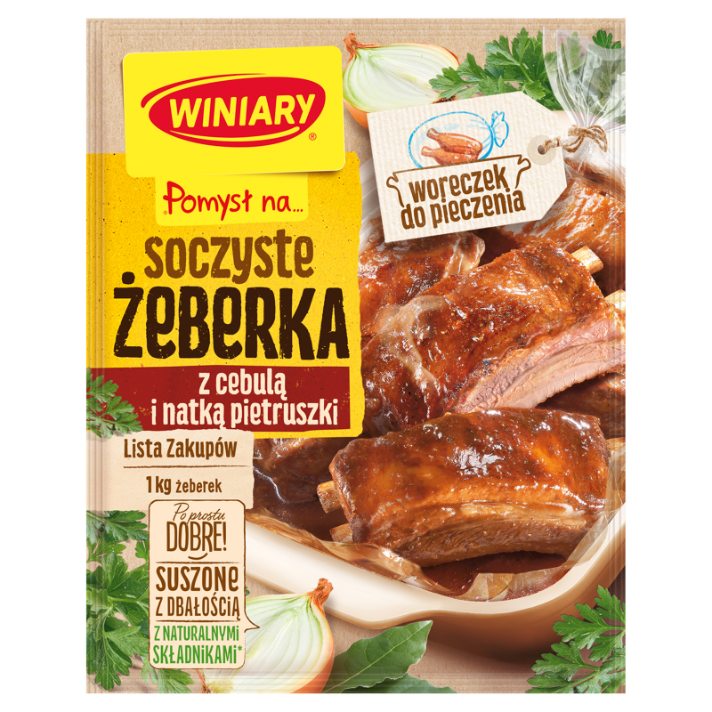 Soczyste żeberka z cebulą i natką pietruszki + WORECZEK DO PIECZENIA