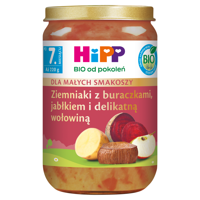 Ziemniaki z buraczkami jabłkiem i wołowiną - po 7 miesiącu