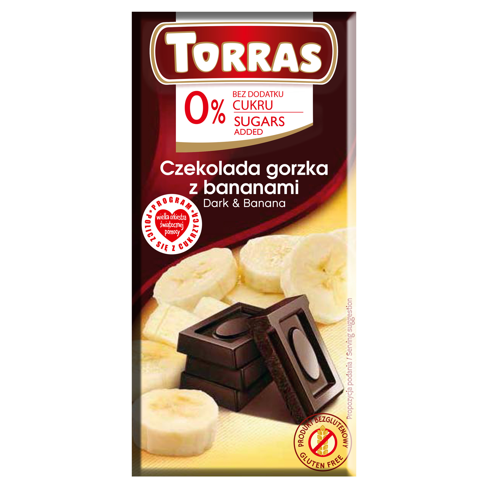 Czekolada gorzka z bananami bez dodatku cukru