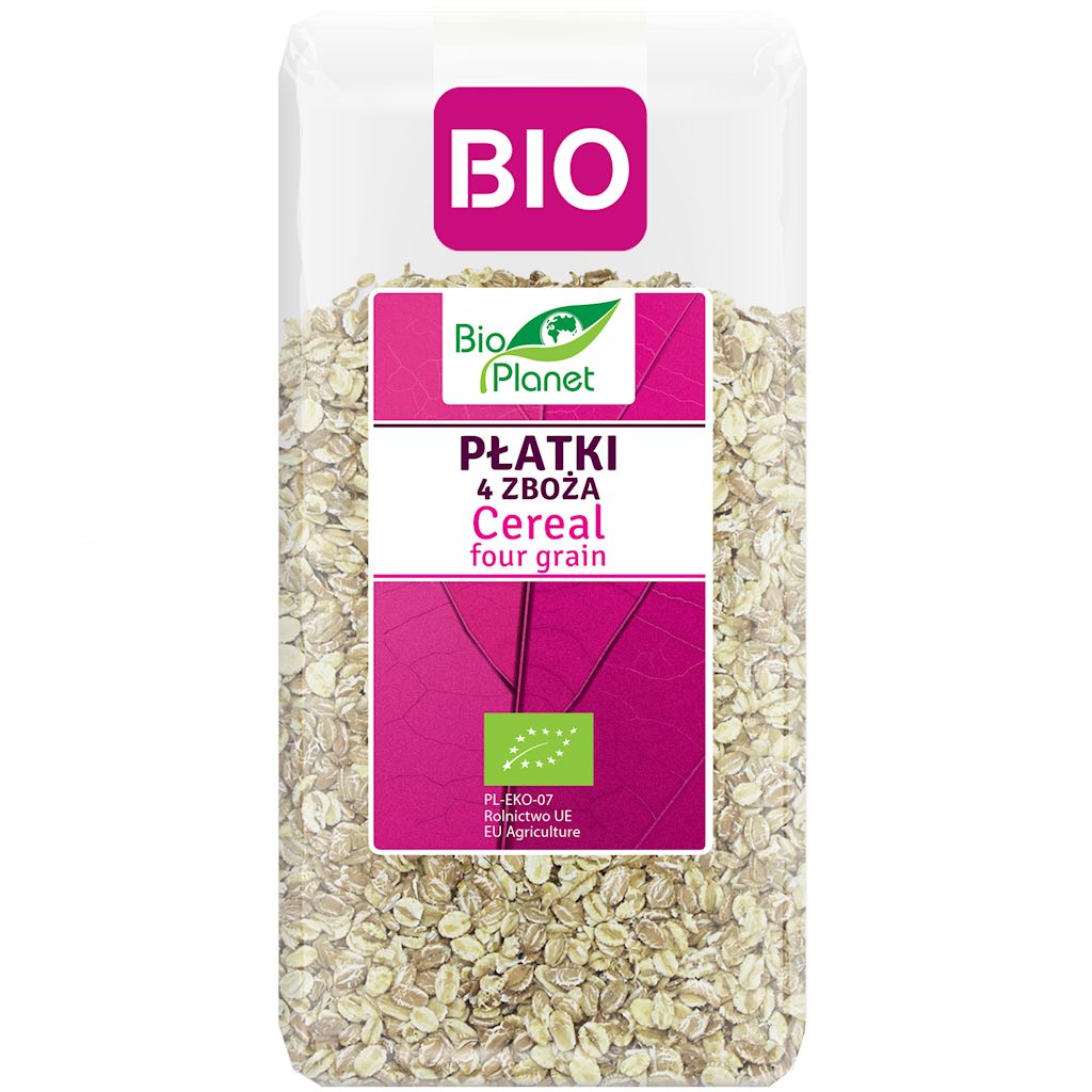 Płatki 4 zboża (orkisz, owies, jęczmień i żyto) BIO
