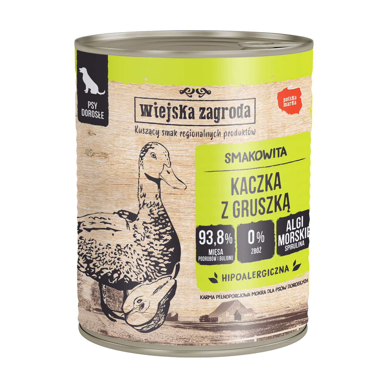 Mokry pokarm dla dorosłych psów z kaczką i gruszką puszka