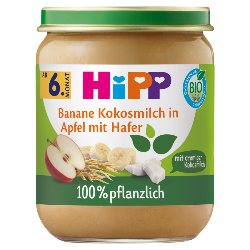 Jabłka z bananami kremowym kokosem i owsem po 5 miesiącu BIO