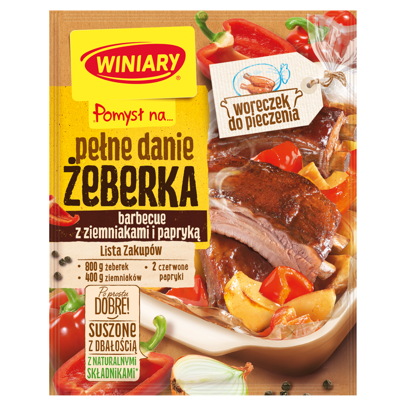 Żeberka barbecue z ziemniakami i papryką + WORECZEK DO PIECZENIA