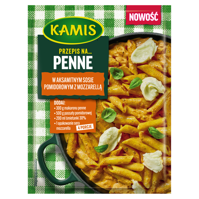 Penne w sosie pomidorowym z mozzarellą