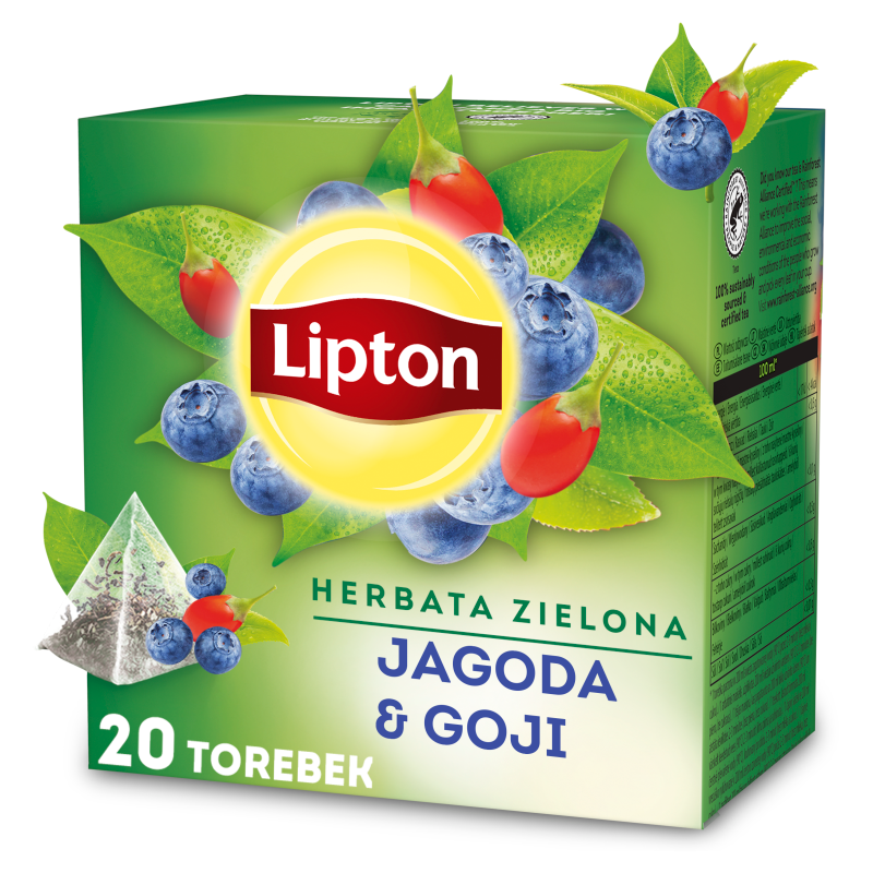 Herbata zielona Jagoda i Goji 20 piramidek