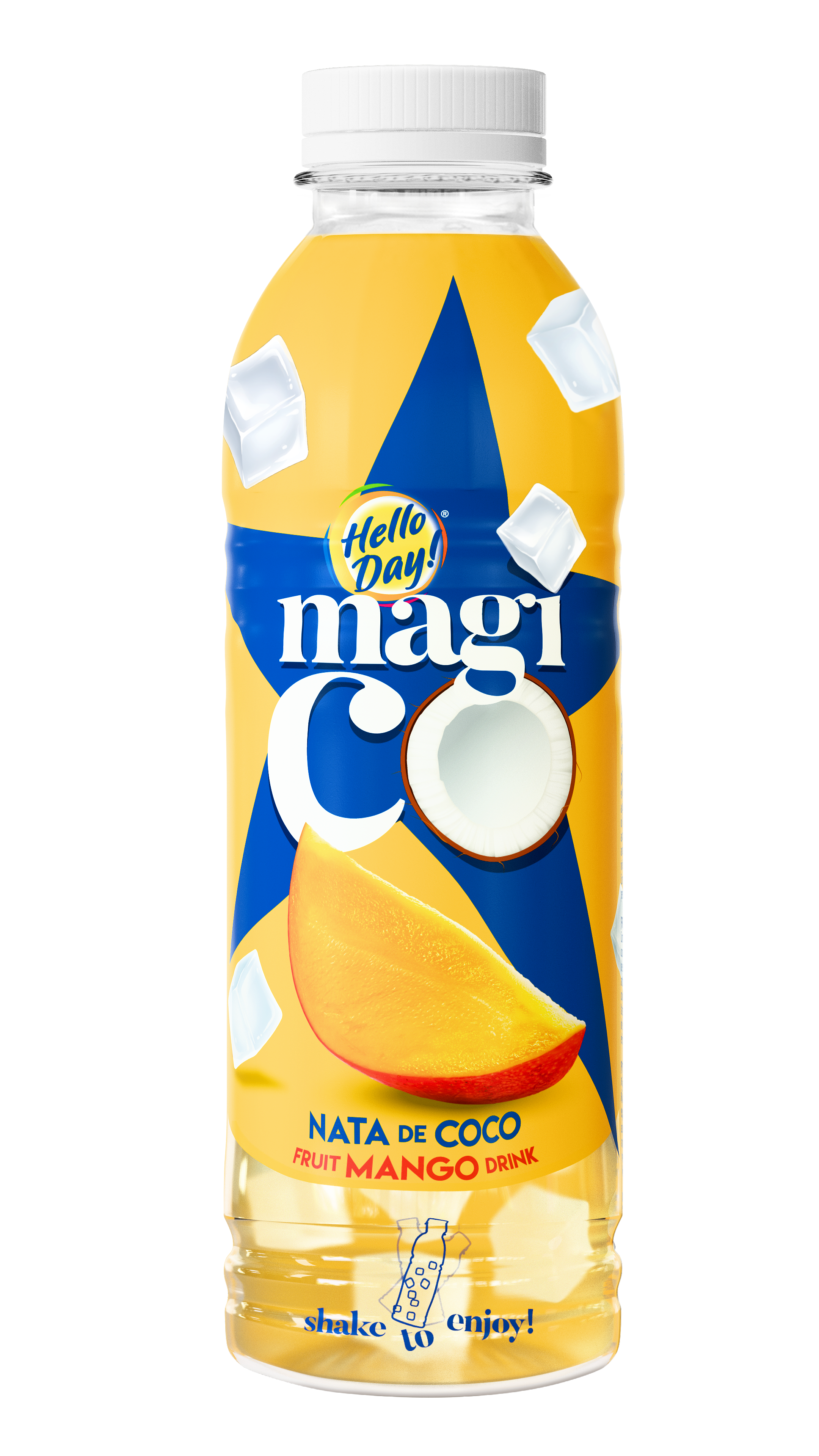 Napój mango z kawałkami kokosa (nata de coco)
