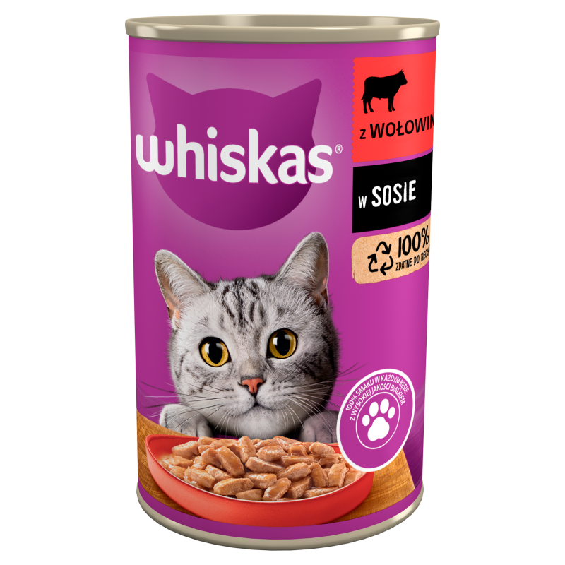Pokarm dla Kotów z Wołowiną w Sosie - Puszka