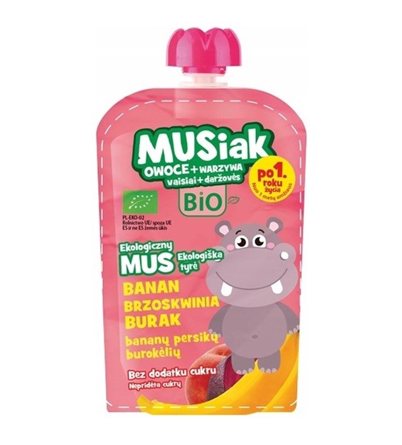 Mus owocowo- warzywny banan brzoskwinia burak po 1 roku życia BIO