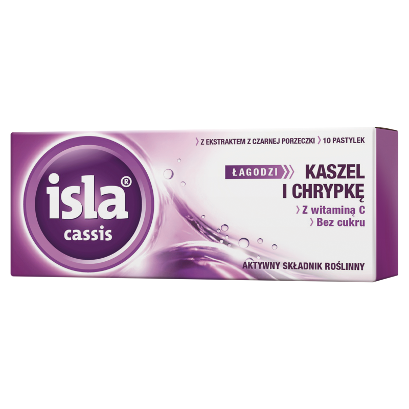 Pastylki na kaszel i chrypkę z esktraktem z czarnej porzeczki (bez cukru) - suplement diety