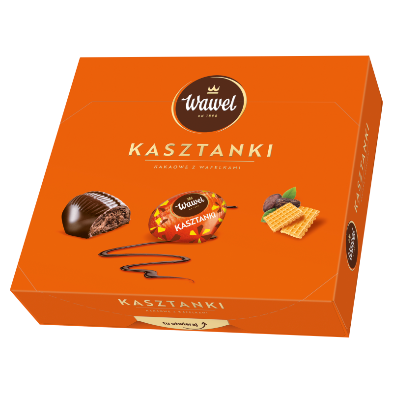 Czekoladki nadziewane Kasztanki kakaowe z wafelkami