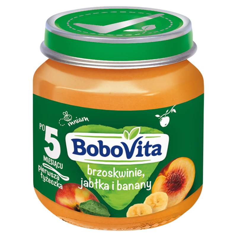 Jabłka i banany z brzoskwiniami - po 5 miesiącu