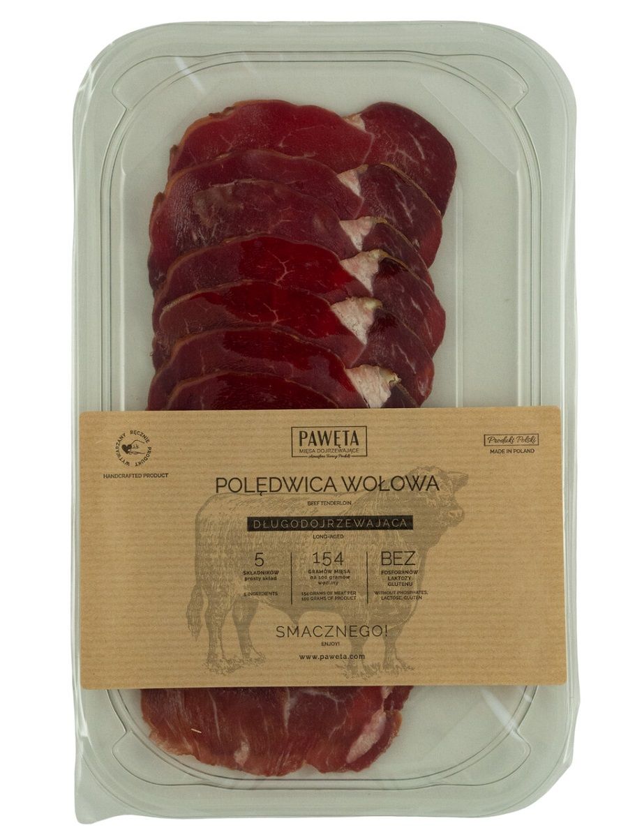 Polędwica wołowa dojrzewająca plastry bezglutenowa - Pawęta
